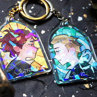 Custom epoxy glass broken keychain