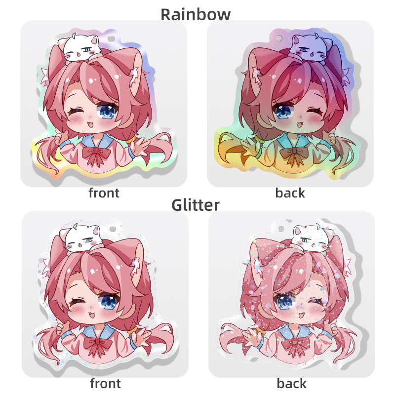 Porte-clés personnalisé en résine époxy, verre cassé - Acrymee